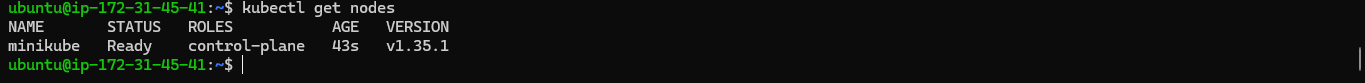 kubectl get nodes output